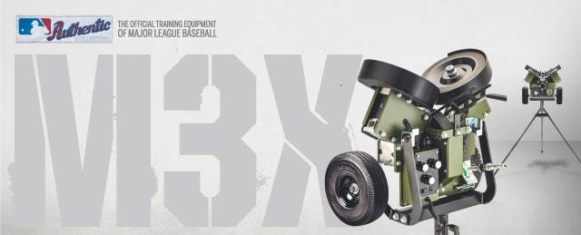 M3x Baseball Pitching Machine On Caddypod Atec Sports